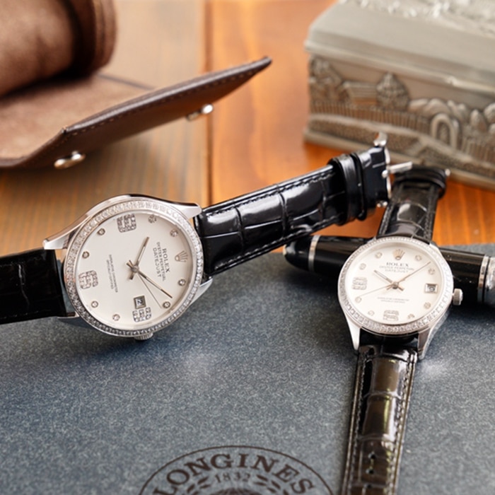 Front view of the new Rolex latest Datejust couple watch