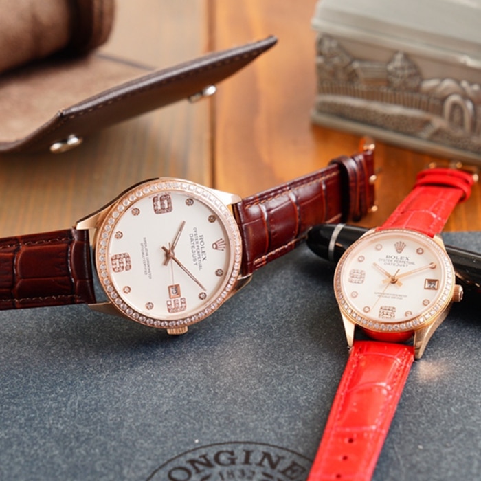 Front view of the new Rolex latest Datejust couple watch