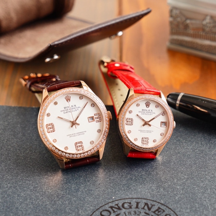 Front view of the new Rolex latest Datejust couple watch