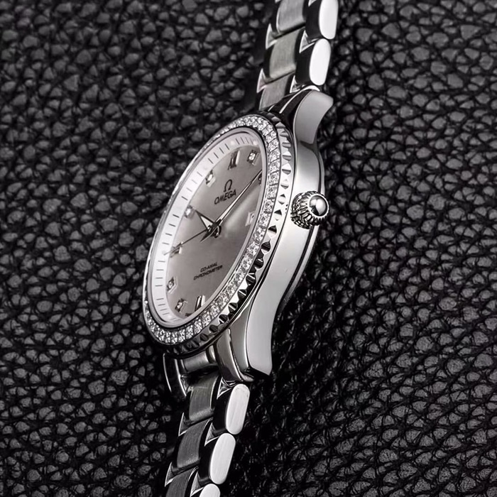 Side view of hot new Omega men’s and women’s watches