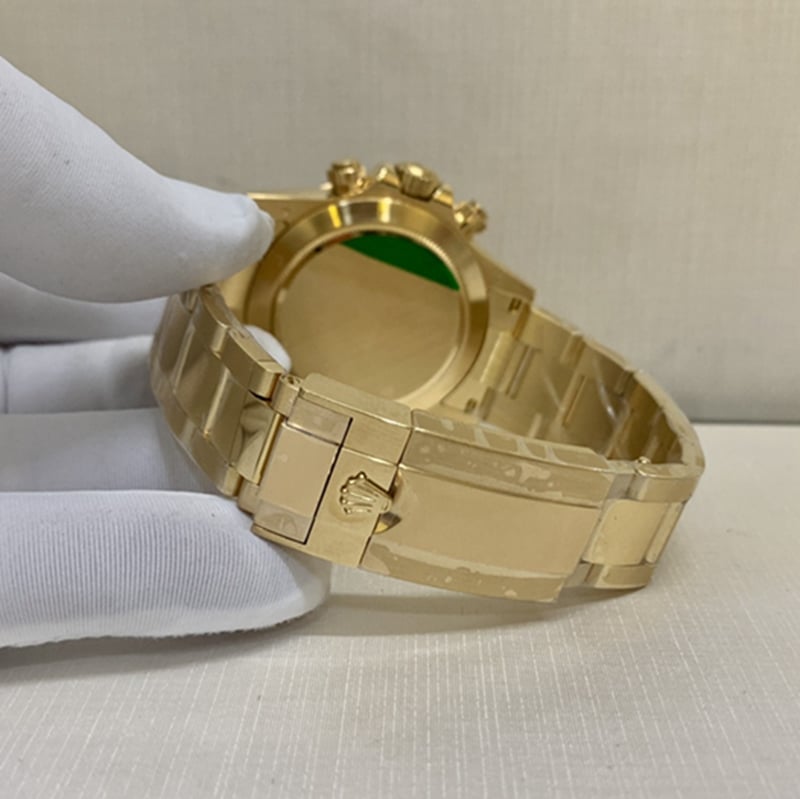 top-tier watch Rolex men's green dial gold watch clasp picture