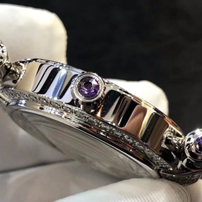 Top-tier watch Chopard women's 36MM mechanical real diamond leather strap watch side view