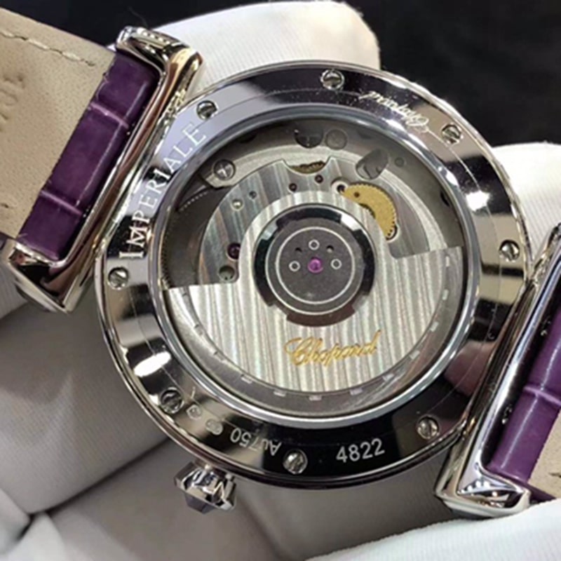 Top-tier watch Chopard women's model 36MM mechanical real diamond leather strap watch movement picture