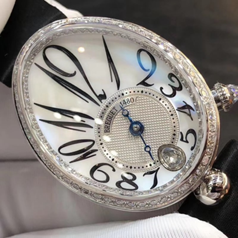 top-tier watch Breguet women's real diamond leather strap watch front view