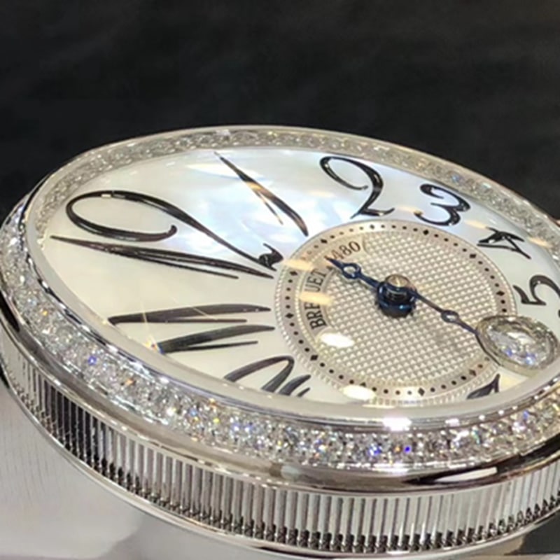 top-tier watch Breguet women's real diamond leather strap watch side view