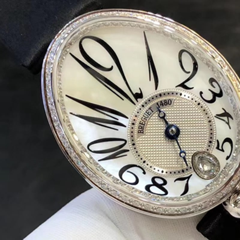 top-tier watch Breguet women's real diamond leather strap watch front view