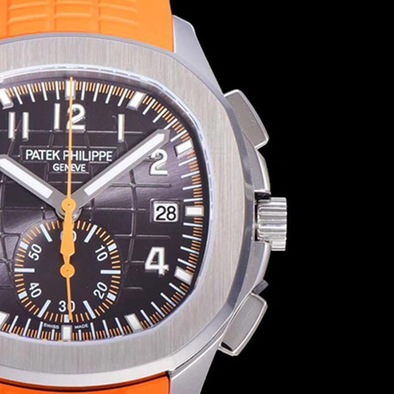 top-tier watch new Patek Philippe men's black dial fashion grenade chronograph watch detail shots