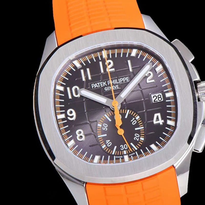 top-tier watch new Patek Philippe men's black dial fashion grenade chronograph watch front view