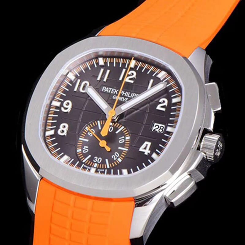 top-tier watch new Patek Philippe men's black dial fashion grenade chronograph watch front view