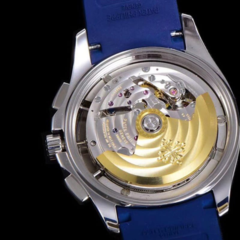 top-tier watch new Patek Philippe men's blue dial fashion grenade chronograph watch movement picture