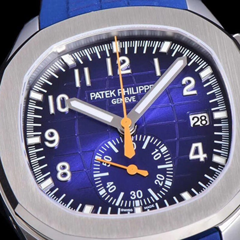 top-tier watch new Patek Philippe men's blue dial fashion grenade chronograph watch front view