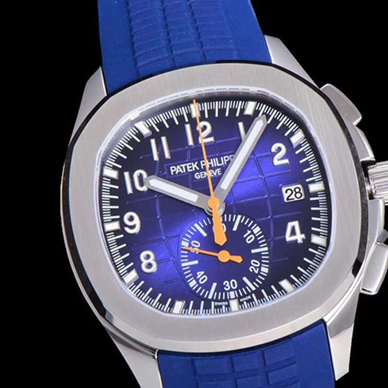 top-tier watch new Patek Philippe men's blue dial fashion grenade chronograph watch front view