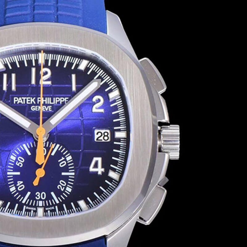 top-tier watch new Patek Philippe men's blue dial fashion grenade chronograph watch detail shots