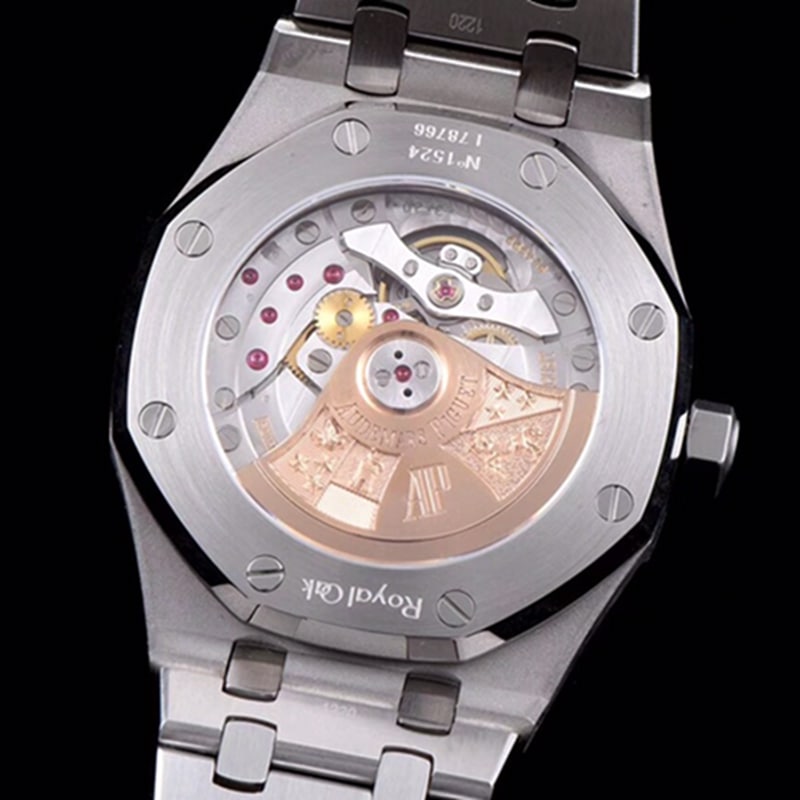 top-tier watch Audemars Piguet men's white dial mechanical steel bracelet watch movement picture