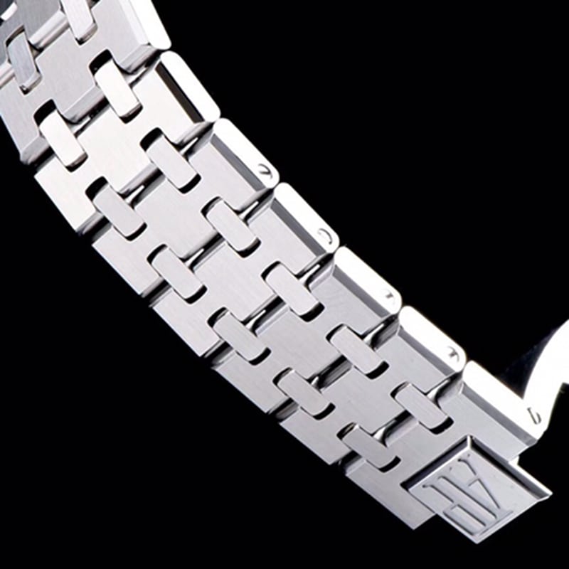 top-tier watch Audemars Piguet men's white dial mechanical steel bracelet watch clasp picture