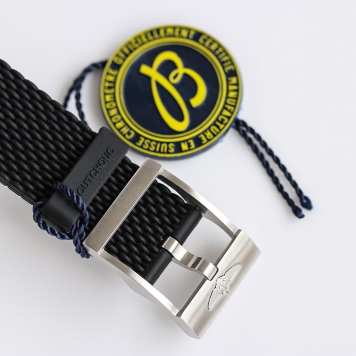top-tier watch Breitling men's black dial super ocean culture series mechanical leather strap watch clasp picture