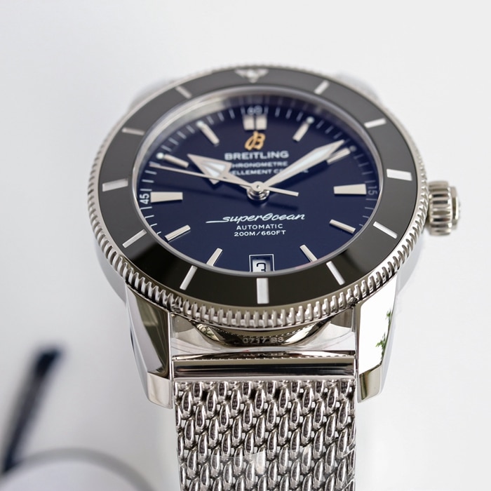 top-tier watch Breitling men's black dial super ocean culture series mechanical watch detail shots