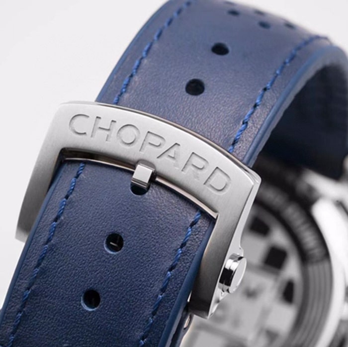 top-tier watch Chopard men's blue dial racing series leather strap watch clasp picture