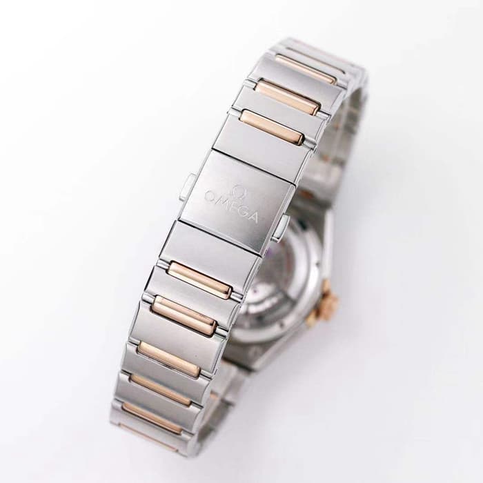 top-tier watch Omega women's brown plate constellation series steel bracelet watch clasp picture