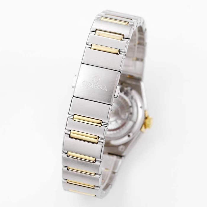 top-tier watch Omega women's gold plate constellation series steel bracelet watch clasp picture