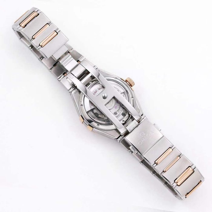 Top collectible watches Omega Women's White Plate Constellation Series Steel Strap Watch Buckle Figure