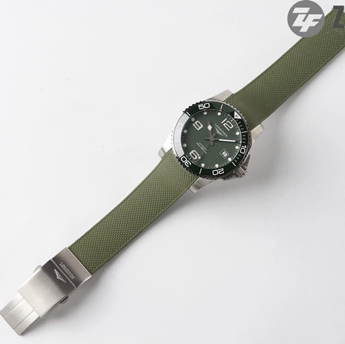 top-tier watch Longines men's green dial Concas series leather strap watch front view