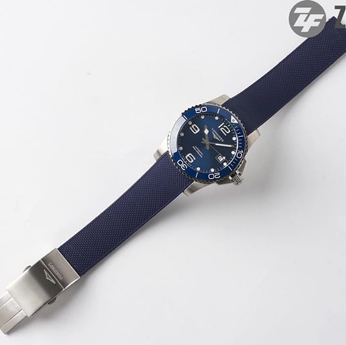 top-tier watch Longines men's blue dial Concas series leather strap mechanical watch front view