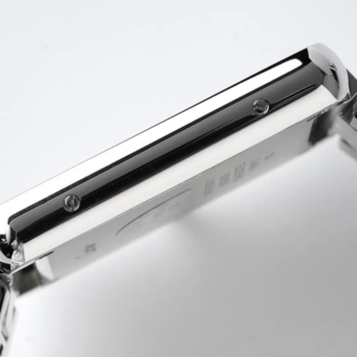 top-tier watch Cartier women's white dial tank series steel bracelet watch side view