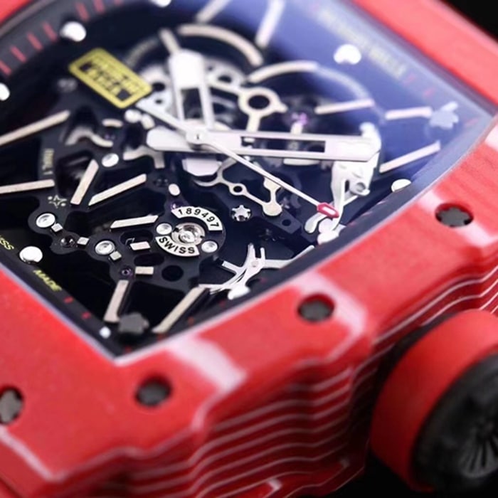 top-tier watch Franck Muller men's black dial watch detail shots