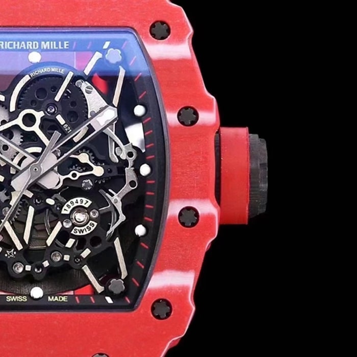 top-tier watch Franck Muller men's black dial watch detail shots