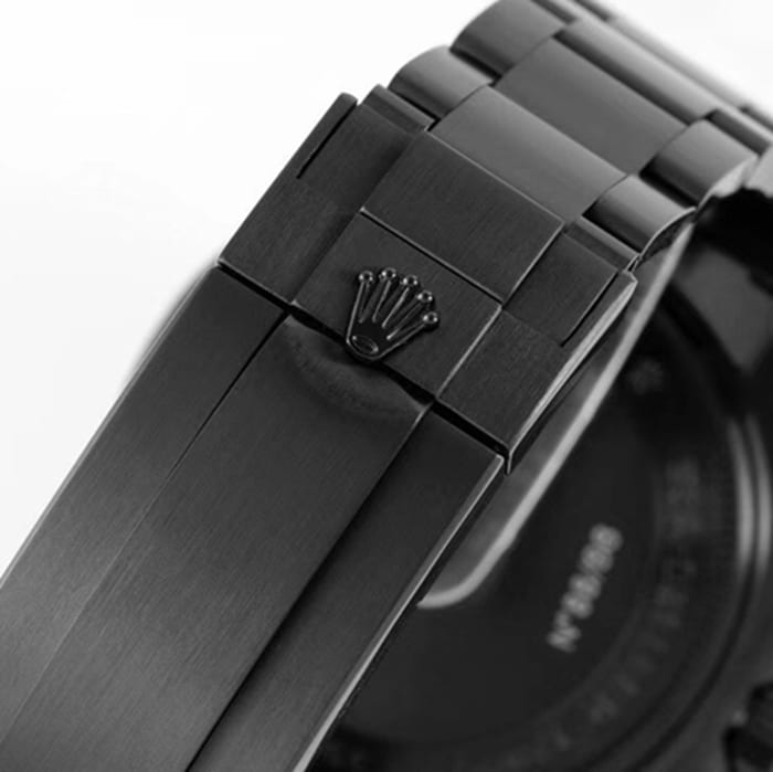 top-tier watch Rolex men's black dialsteel bracelet watch clasp picture