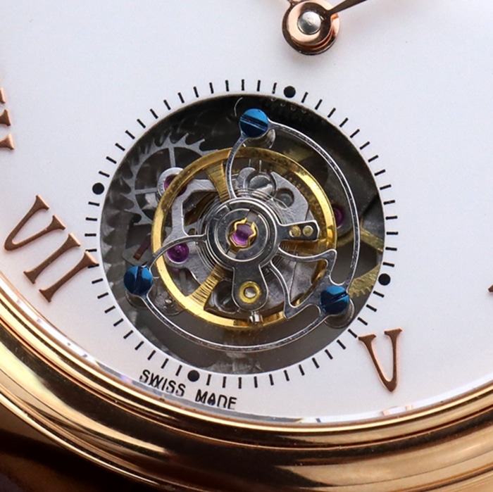 Top-tier watch Blancpain men's white dial Art Master series leather strap watch movement picture