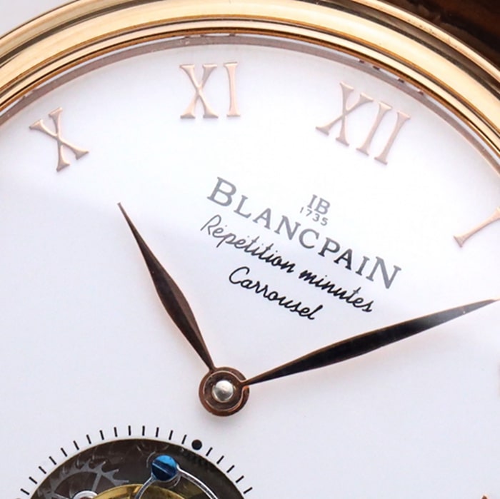 Top-tier watch Blancpain men's white dial Art Master series leather strap watch detail shots