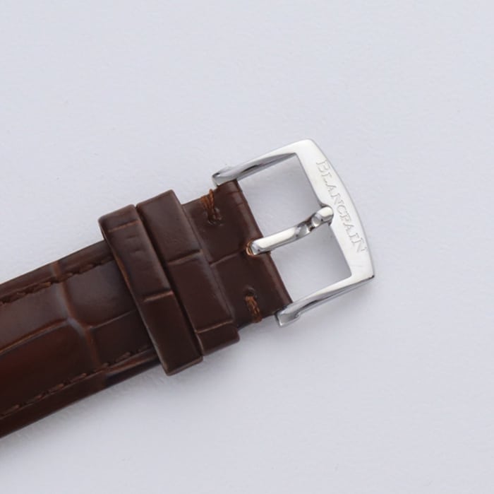 Top-tier watch Blancpain men's white dial Art Master series leather strap watch clasp picture