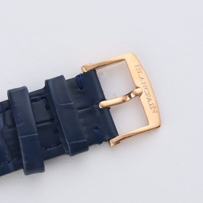 top-tier watch Blancpain men's blue dial art master series leather strap watch clasp picture