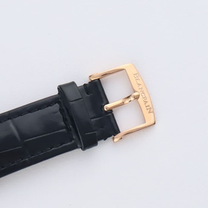 Top-tier watch Blancpain men's black dial Art Master series leather strap watch clasp picture