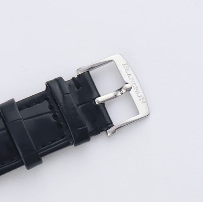Top-tier watch Blancpain men's black dial Art Master series leather strap watch clasp picture