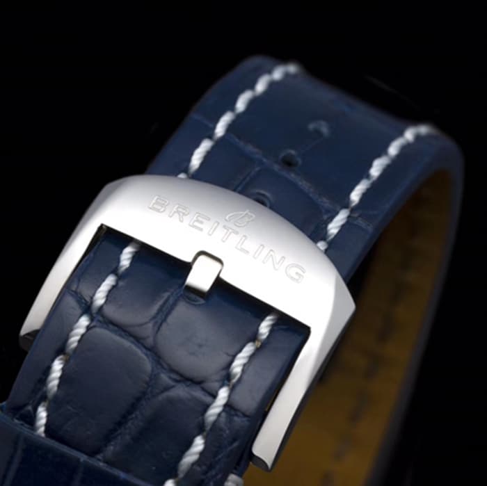 top-tier watch Breitling men's blue dial aviation chronograph1 series steel bracelet watch clasp picture