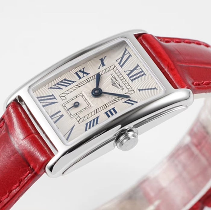 top-tier watch Longines women's white dial Dai Zhuowina series leather strap watch front view
