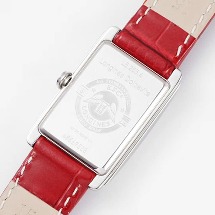 Top-tier watch Longines women's white dial Dai Zhuowina series leather strap watch back cover picture