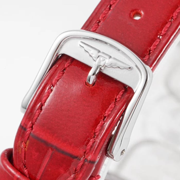 Top-tier watch Longines women's white dial Dai Zhuowina series leather strap watch clasp picture