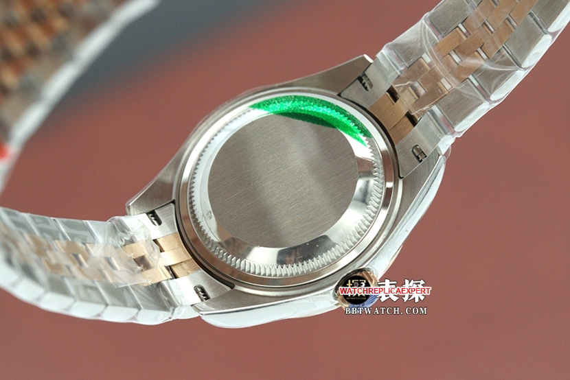 top-tier watch Rolex women's brown plate Oyster Perpetual Datejust steel bracelet watch caseback live photo