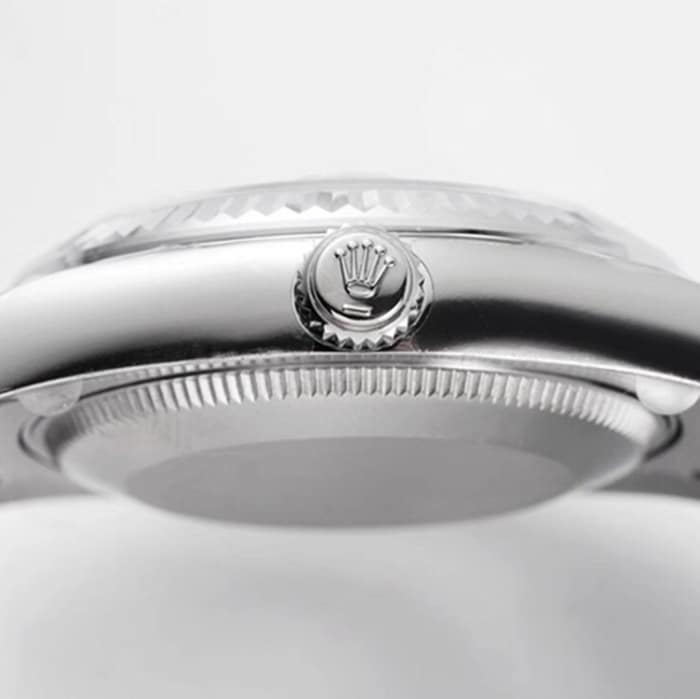 Top-tier watch Rolex men's gray plate Oyster Perpetual Datejust 31mm series steel bracelet watch side view