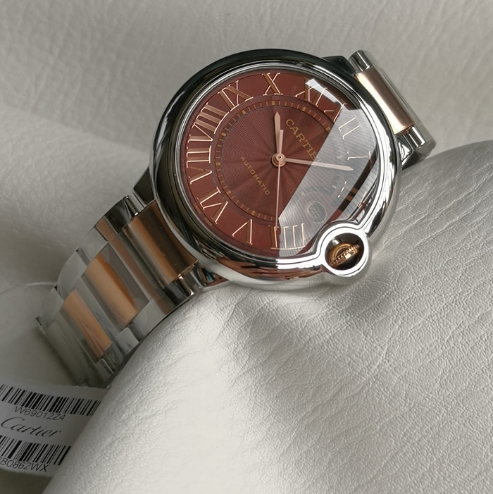 top-tier watch Cartier men's brown dial blue balloon series mechanical watch front view