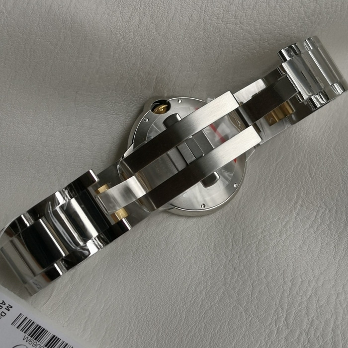 top-tier watch Cartier men's white dial blue balloon series steel bracelet watch clasp picture