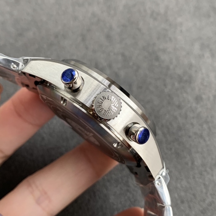 top-tier watch Longines men's blue dial pioneer side view