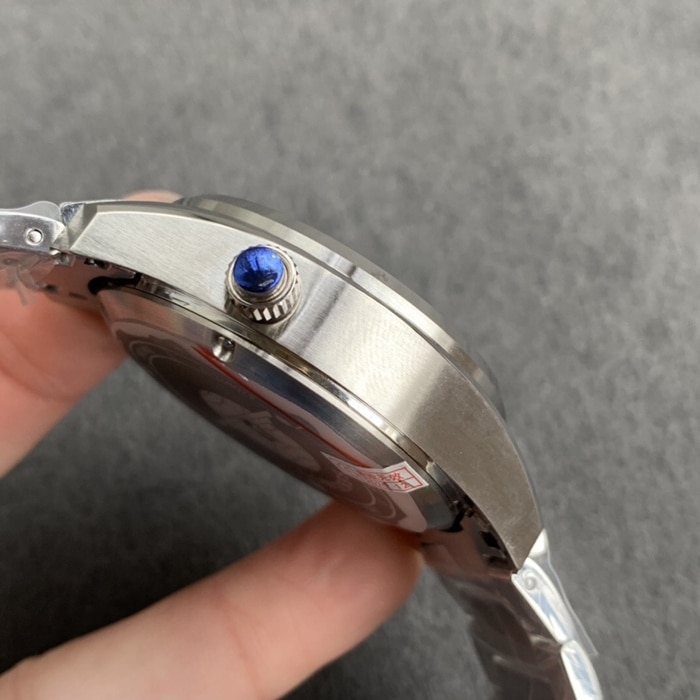 top-tier watch Longines men's blue dial pioneer side view