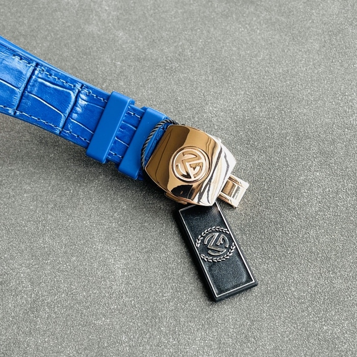 top-tier watch Frank Muller men's blue dialV45 SC DT series fully automatic movement watch clasp picture