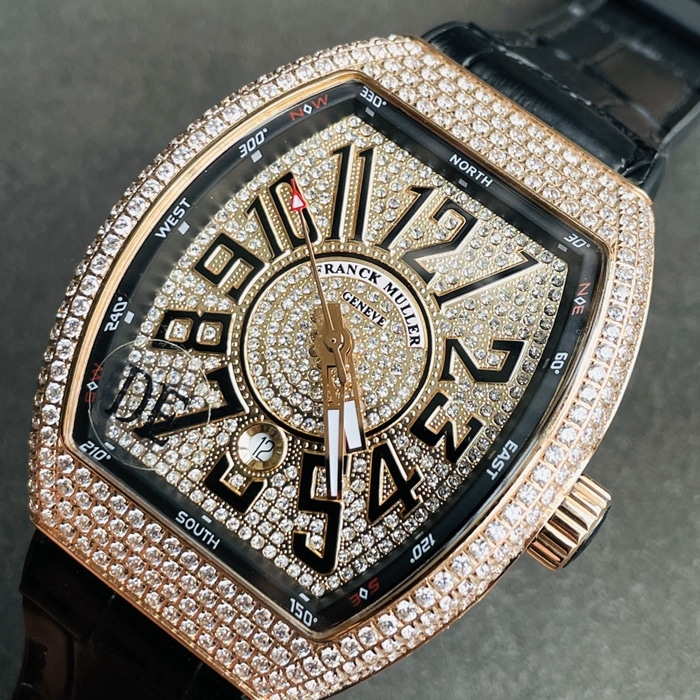 top-tier watch Franck Muller men's gold plate V45 SC DT series full automatic movement watch front view