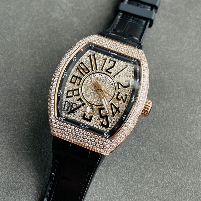 top-tier watch Franck Muller men's gold plate V45 SC DT series full automatic movement watch front view